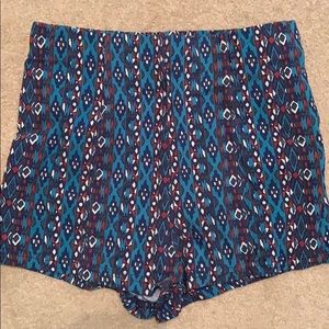 Multi color Aztec print shorts